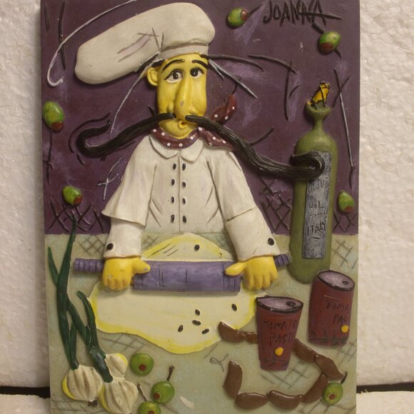 Joanna 4 set of 3D Resin Wall Plaques Each Chef Themed - Picture 6 of 10